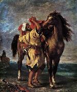 Eugene Delacroix Marocan and his Horse Sweden oil painting artist